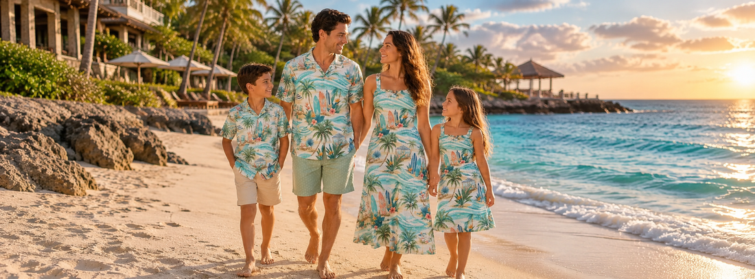 Family enjoying a beachfront resort in the Florida Keys