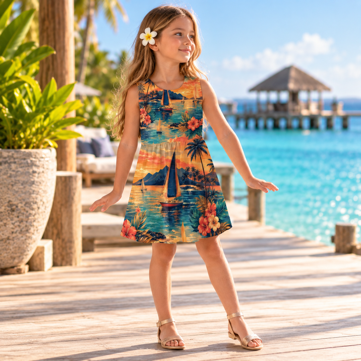 Sunset Regatta Girls’ Dress