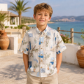 Azure Courtyard  Boys’ Shirt