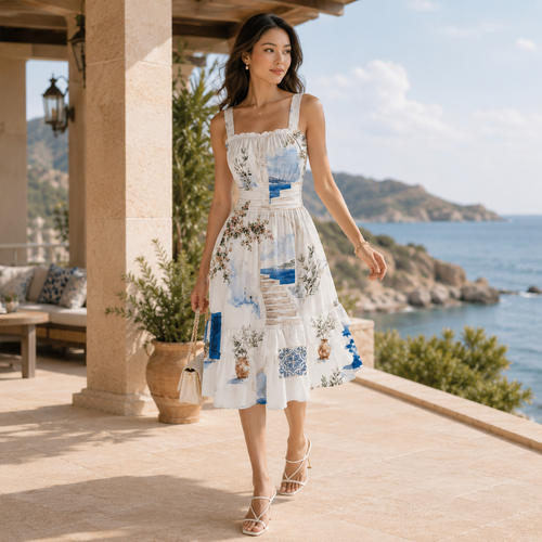 Azure Courtyard Women’s Sundress