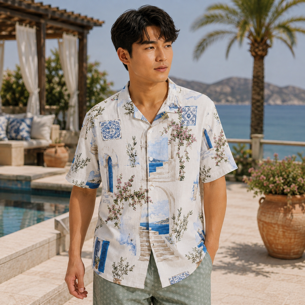 Azure Courtyard Men’s Shirt
