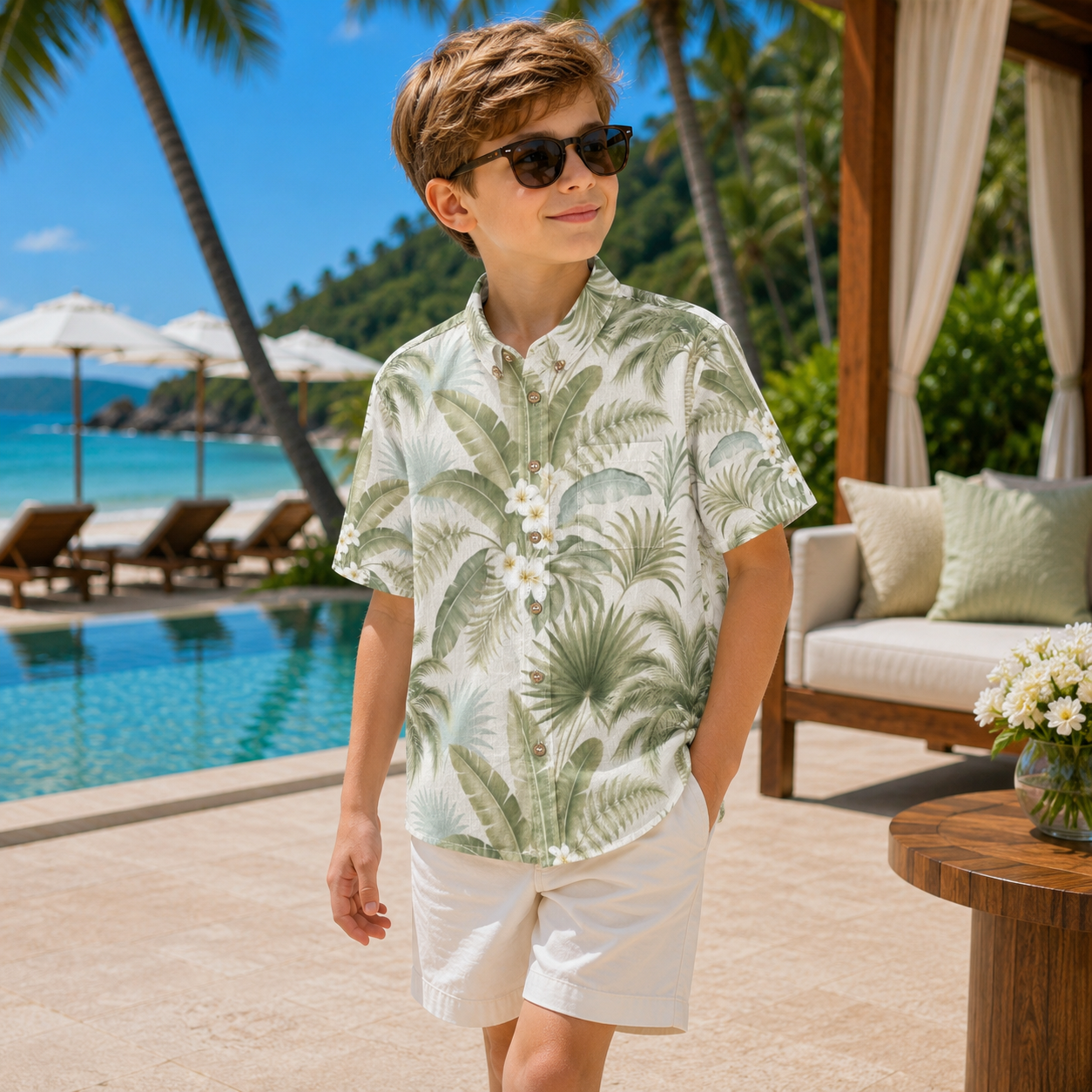 Palm Veranda Boy's Shirt