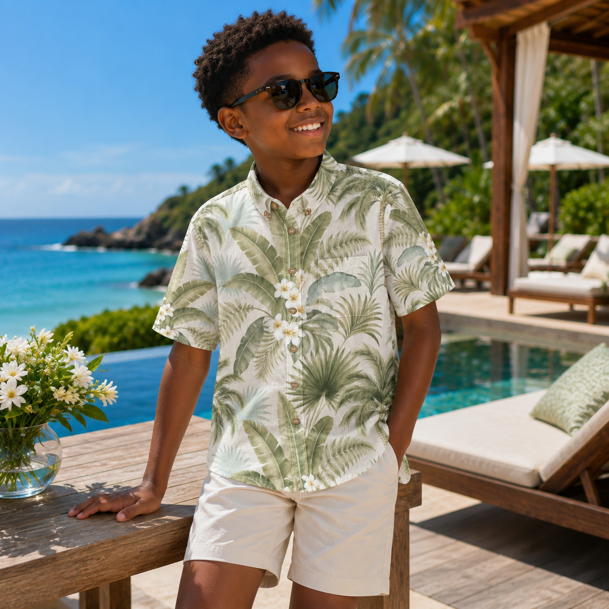 Palm Veranda Boy's Shirt