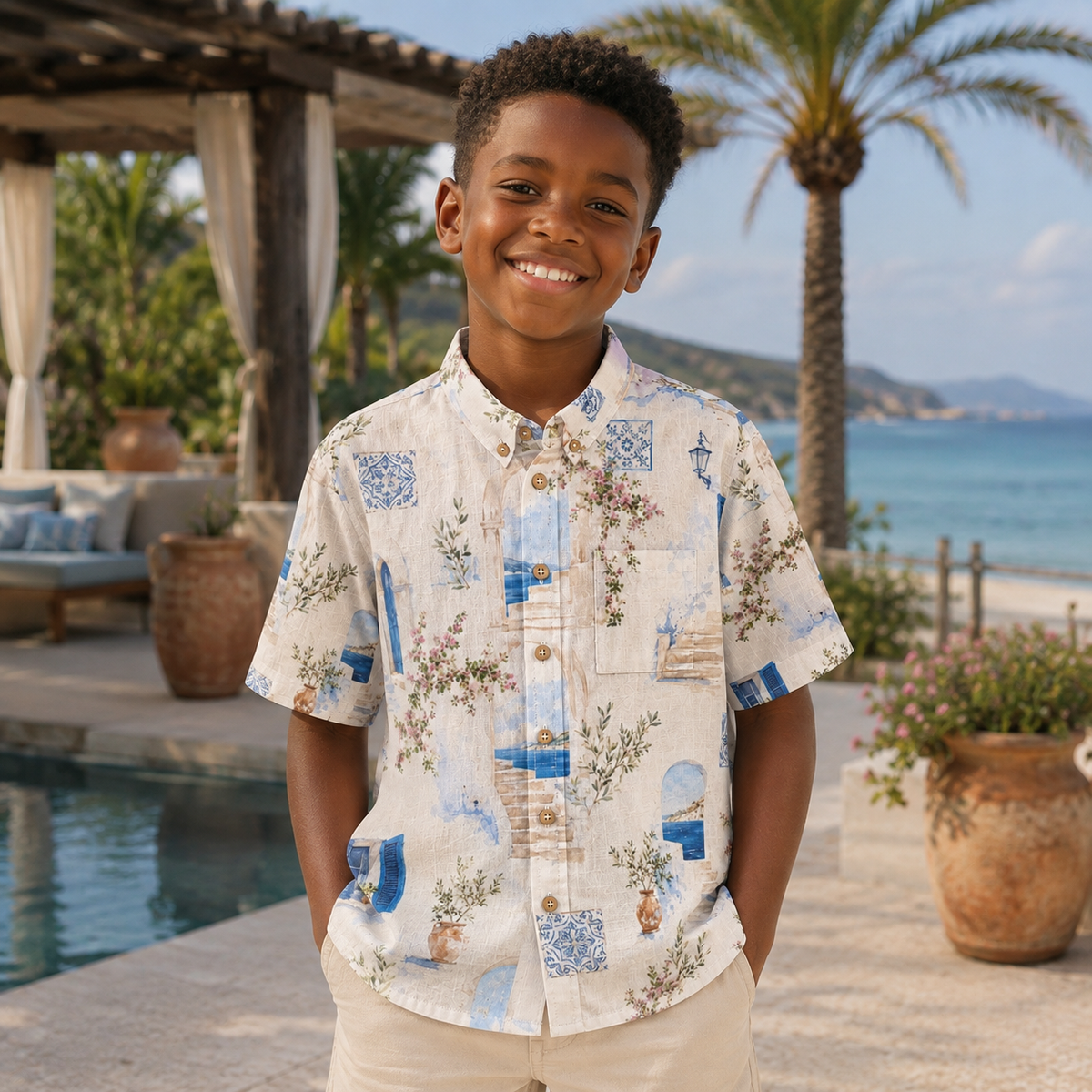 Azure Courtyard  Boys’ Shirt