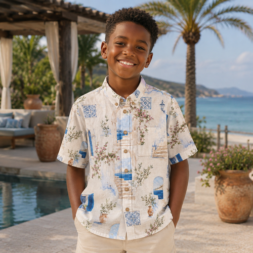 Azure Courtyard  Boys’ Shirt