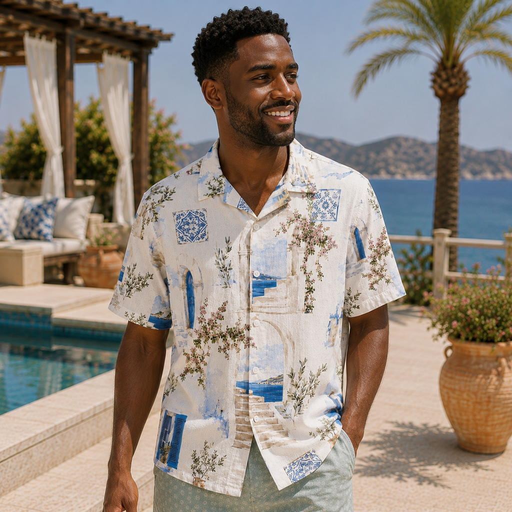 Azure Courtyard Men’s Shirt
