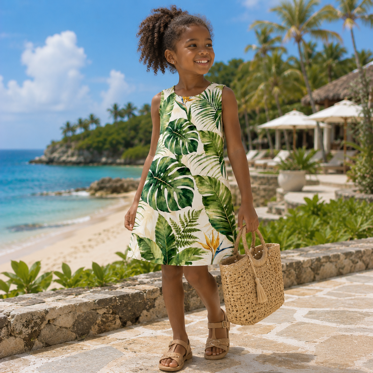 Emerald Canopy Girl's Dress