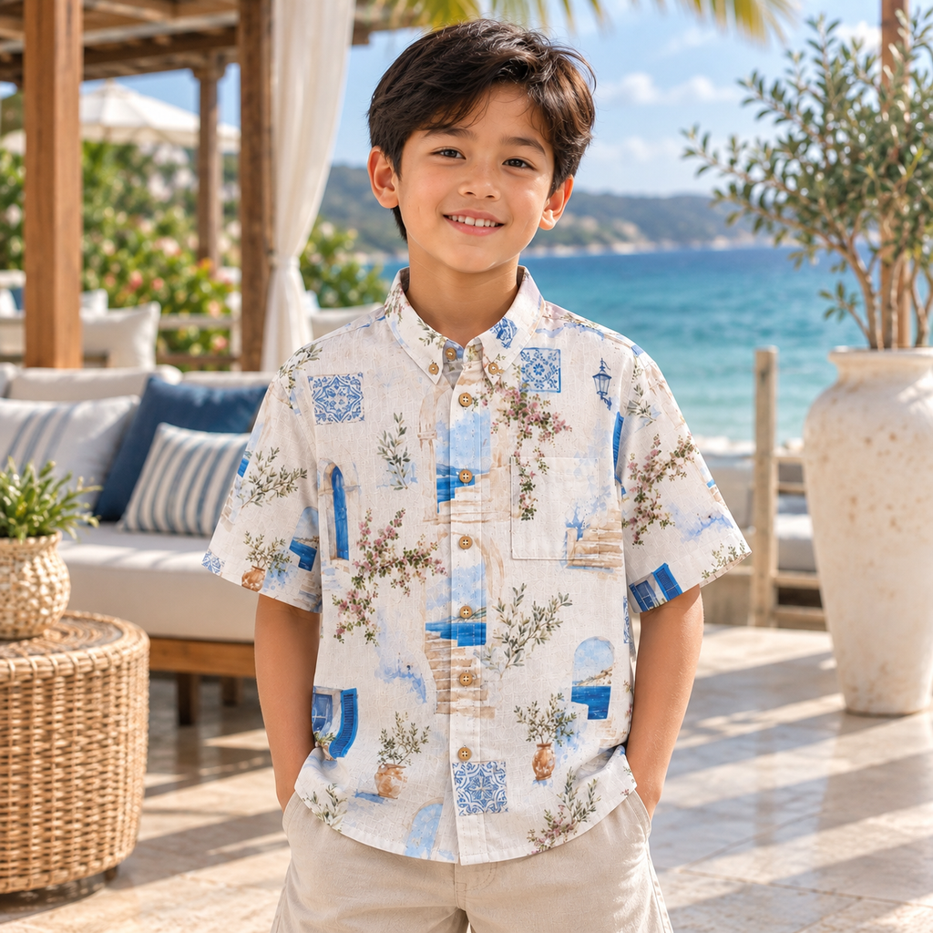 Azure Courtyard  Boys’ Shirt