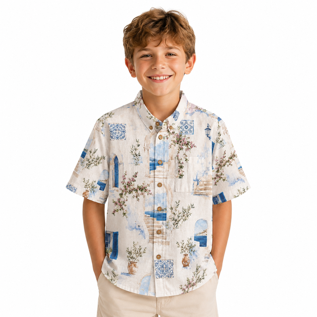 Azure Courtyard  Boys’ Shirt