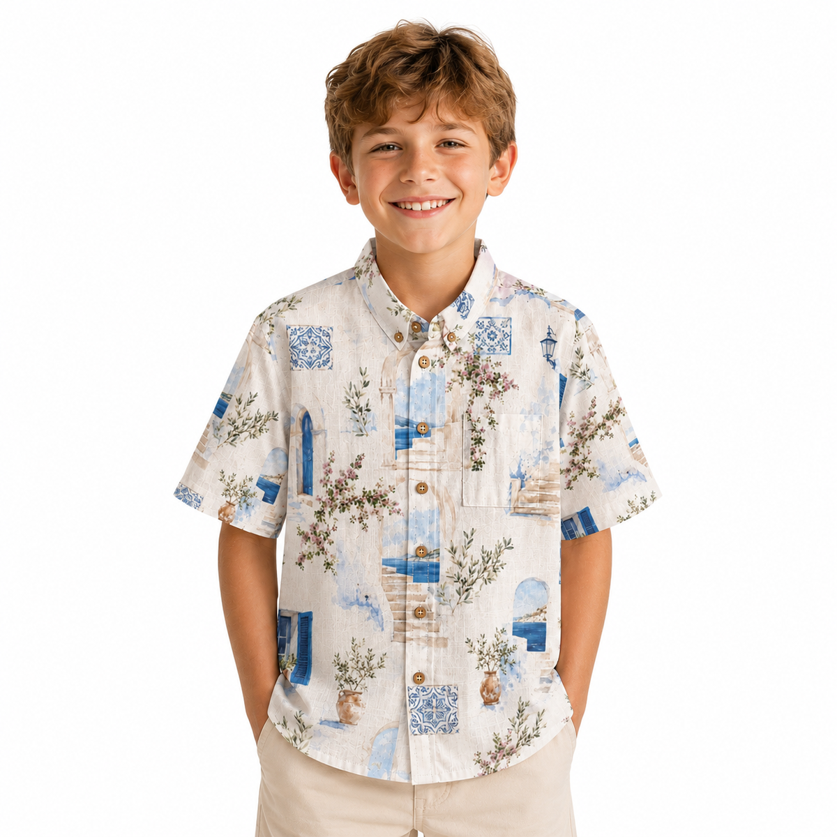 Azure Courtyard  Boys’ Shirt